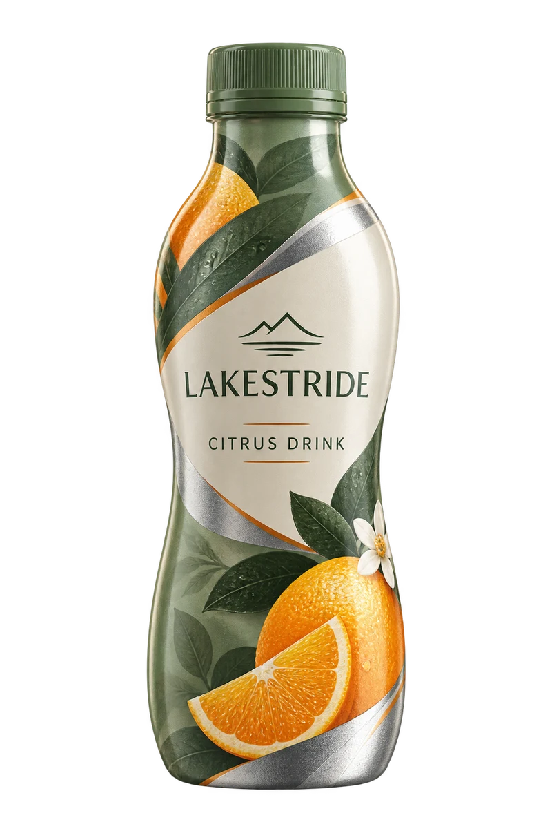Silver foil · PVC cast concept with fictional LAKESTRIDE branding.