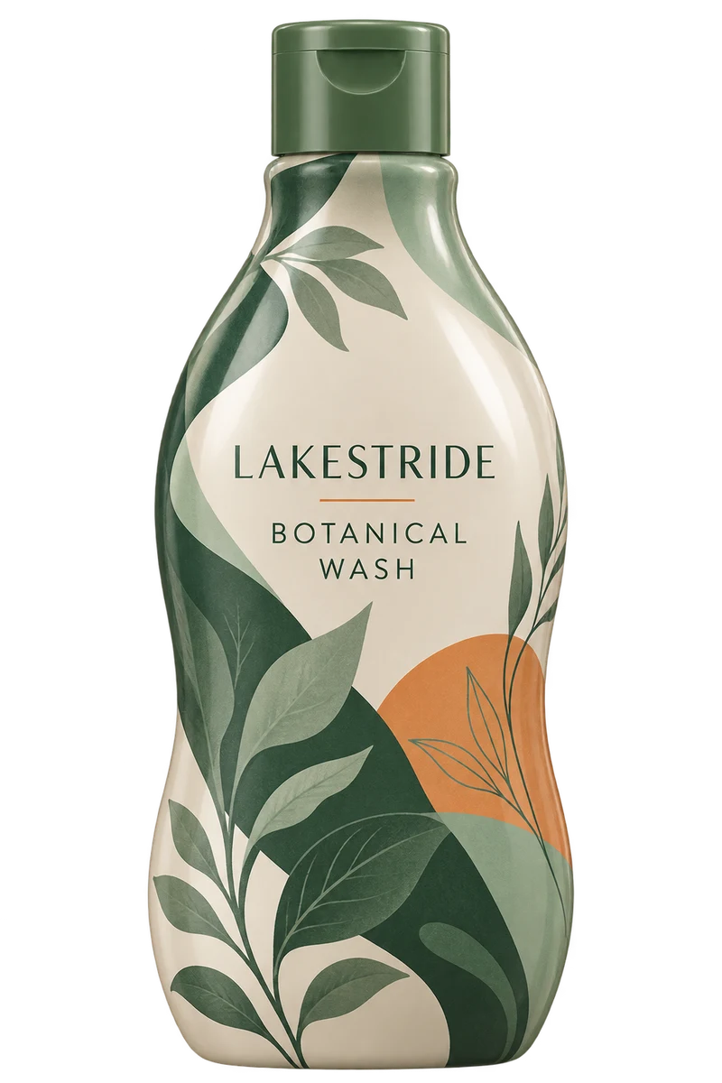 PVC blown sleeve concept with fictional LAKESTRIDE branding.